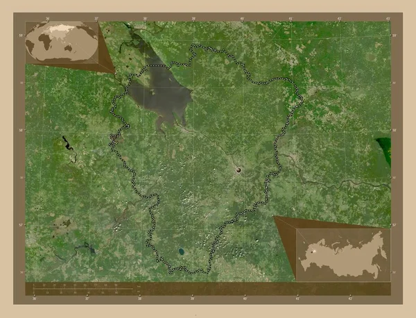 Yaroslavl Region Russia Low Resolution Satellite Map Corner Auxiliary Location — Stock Photo, Image
