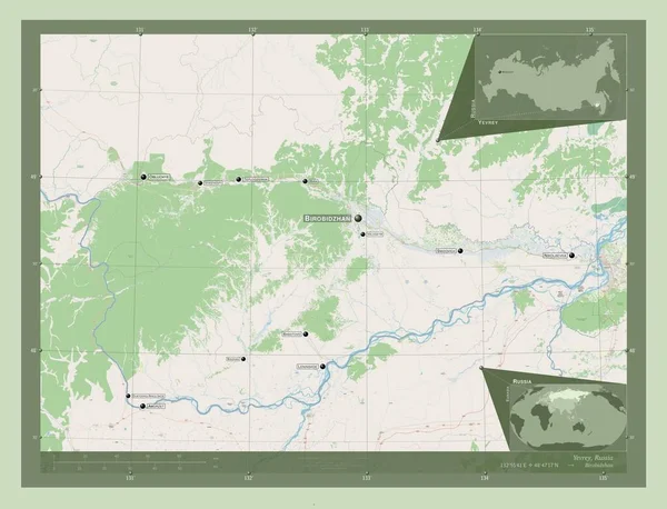 Yevrey Autonomous Region Russia Open Street Map Locations Names Major — Stockfoto