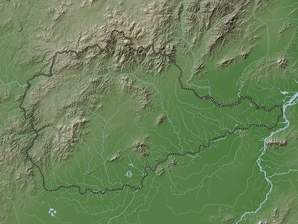 Yevrey Autonomous Region Russia Elevation Map Colored Wiki Style Lakes — Stockfoto