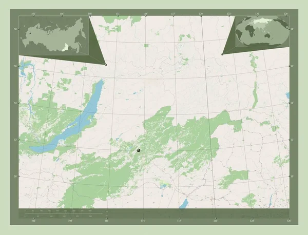 Забайкаль Територія Росії Відкрита Карта Вулиць Кутові Допоміжні Карти Місцезнаходження — стокове фото