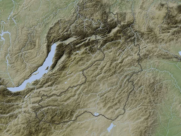 Zabaykal Territory Russia Elevation Map Colored Wiki Style Lakes Rivers — Stok fotoğraf