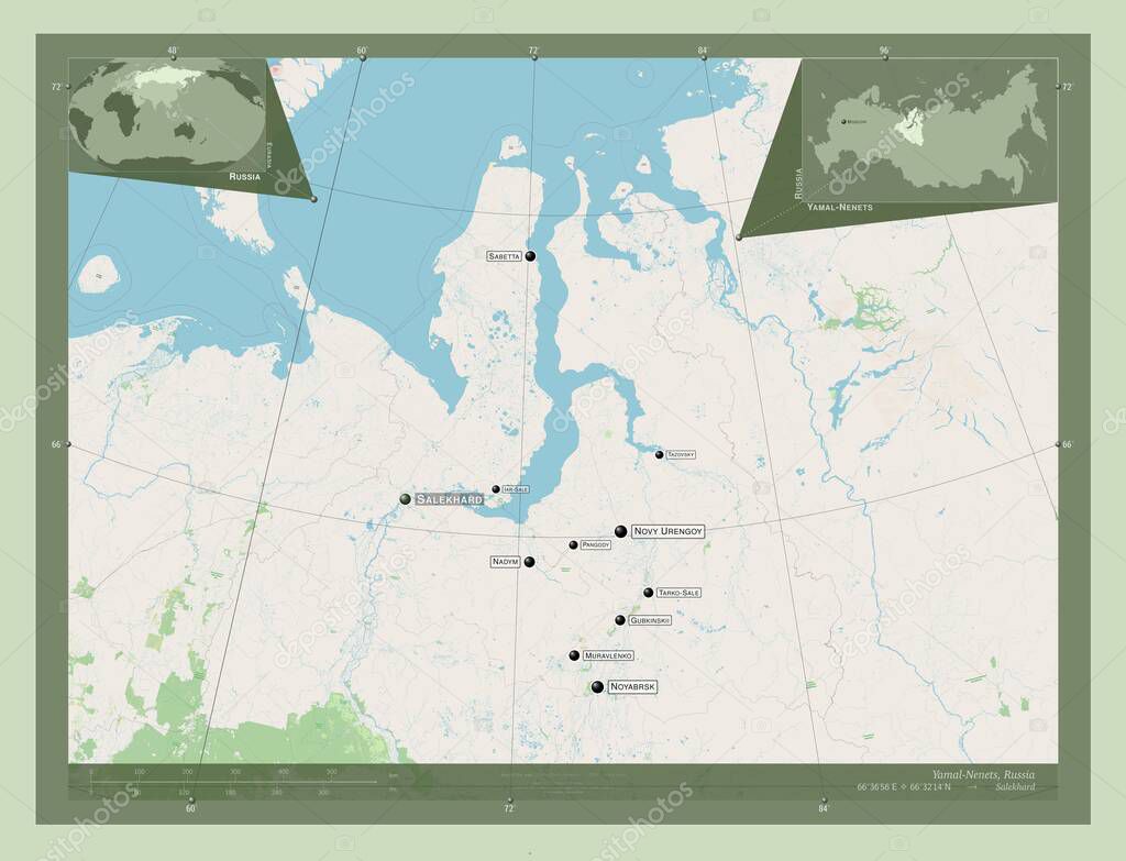 Yamal-Nenets, Autonomous Province Of Russia. Open Street Map. Locations ...