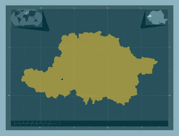 Arad County Romania Solid Color Shape Corner Auxiliary Location Maps — Stock Photo, Image