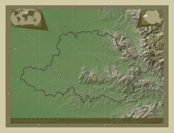 Arad County Romania Elevation Map Colored Wiki Style Lakes Rivers — Fotografia de Stock