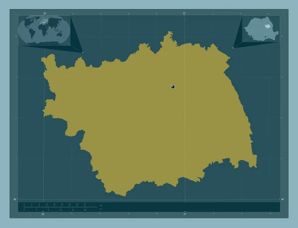 Bacau County Romania Solid Color Shape Corner Auxiliary Location Maps — Stockfoto