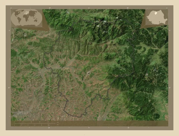 Bistrita Nasaud County Romania High Resolution Satellite Map Corner Auxiliary — Zdjęcie stockowe