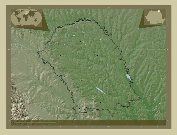 Botosani County Romania Elevation Map Colored Wiki Style Lakes Rivers — Stock Photo, Image