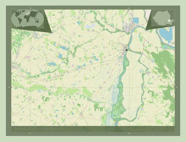 Брайла Графство Румунія Відкрита Карта Вулиць Кутові Допоміжні Карти Місцезнаходження — стокове фото