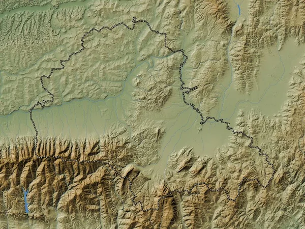 Brasov County Romania Colored Elevation Map Lakes Rivers —  Fotos de Stock
