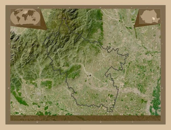 Buzau County Romania Low Resolution Satellite Map Corner Auxiliary Location — Stock Photo, Image