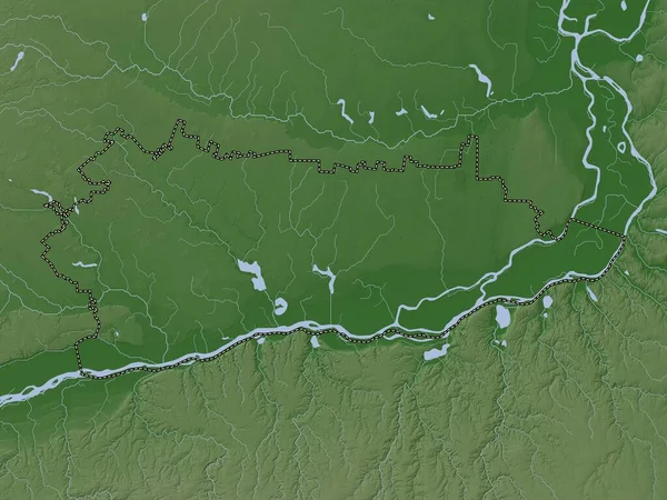 Calarasi County Romania Elevation Map Colored Wiki Style Lakes Rivers — Stock Photo, Image