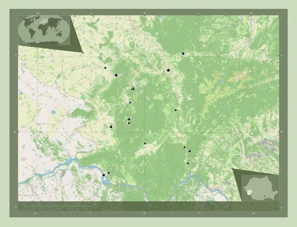 Caras Severin County Romania Open Street Map Locations Major Cities — Foto Stock
