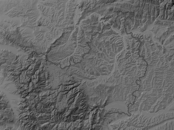 Cluj County Romania Grayscale Elevation Map Lakes Rivers — Stock Photo, Image