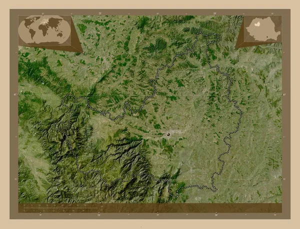 Клуж Графство Румунія Супутникова Карта Низькою Роздільною Здатністю Кутові Допоміжні — стокове фото