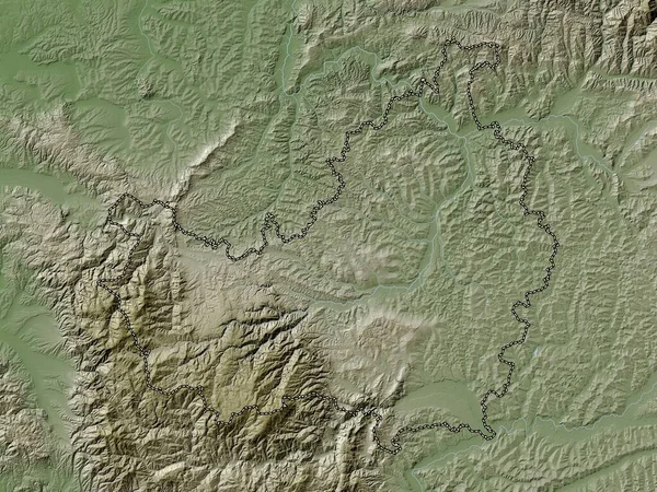 Cluj County Romania Elevation Map Colored Wiki Style Lakes Rivers — Stock Photo, Image