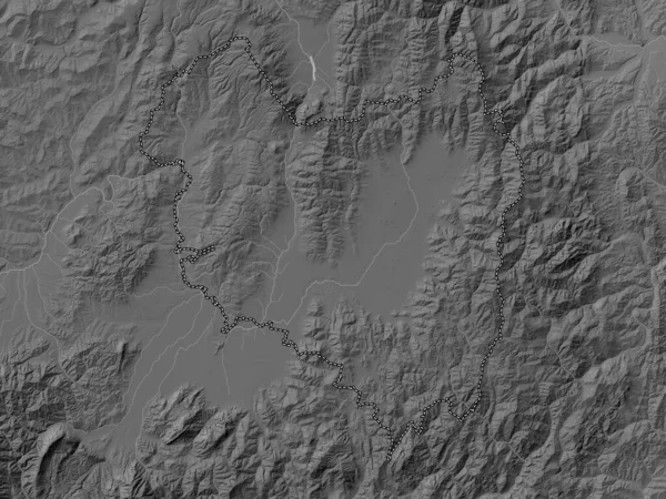 Covasna County Romania Grayscale Elevation Map Lakes Rivers — Stock fotografie