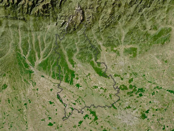 Dambovita County Romania Low Resolution Satellite Map — Stock Photo, Image