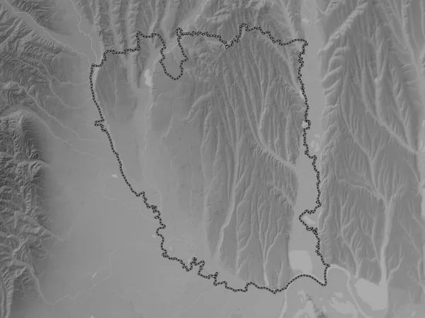 Galati County Romania Grayscale Elevation Map Lakes Rivers — Zdjęcie stockowe