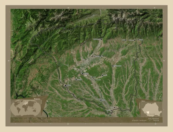 Гордж Графство Румунія Супутникова Карта Високої Роздільної Здатності Місця Розташування — стокове фото