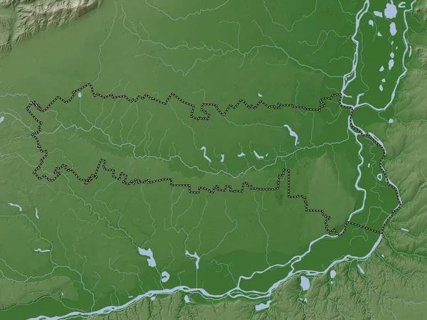 Ialomita County Romania Elevation Map Colored Wiki Style Lakes Rivers —  Fotos de Stock