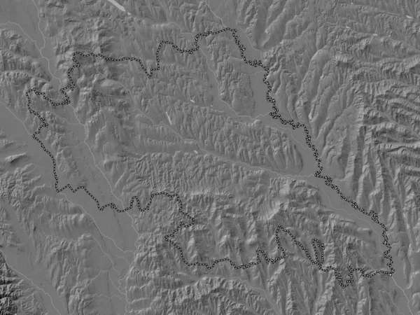 Iasi County Romania Bilevel Elevation Map Lakes Rivers — Stok fotoğraf