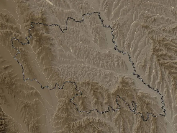 Iasi County Romania Elevation Map Colored Sepia Tones Lakes Rivers — Stock Photo, Image