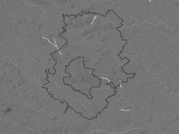 Ilfov County Romania Bilevel Elevation Map Lakes Rivers — Stock Photo, Image