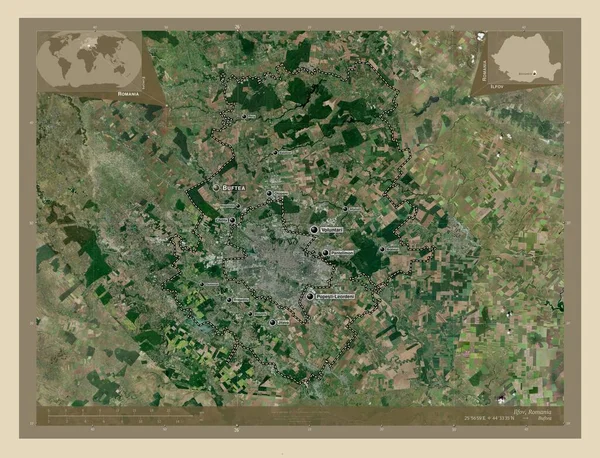Ільфов Округ Румунії Супутникова Карта Високої Роздільної Здатності Місця Розташування — стокове фото