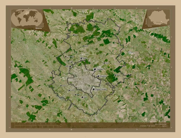 Ільфов Округ Румунії Супутникова Карта Низькою Роздільною Здатністю Місця Розташування — стокове фото