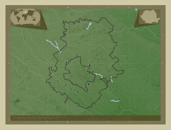 Ільфов Округ Румунії Висота Карти Забарвлена Вікі Стилі Озерами Річками — стокове фото