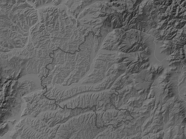 Mures County Romania Grayscale Elevation Map Lakes Rivers — 图库照片