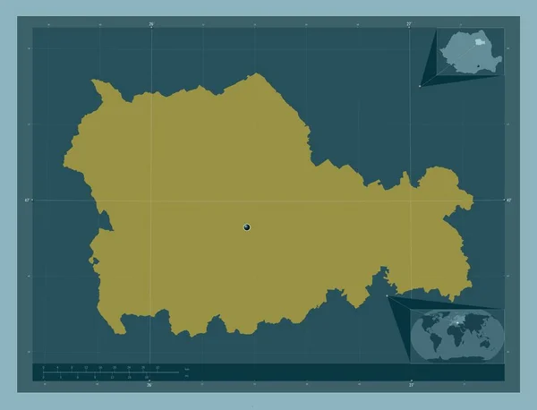 Neamt County Romania Solid Color Shape Corner Auxiliary Location Maps — 스톡 사진