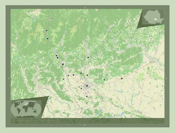 Prahova County Romania Open Street Map Locations Major Cities Region — Stockfoto