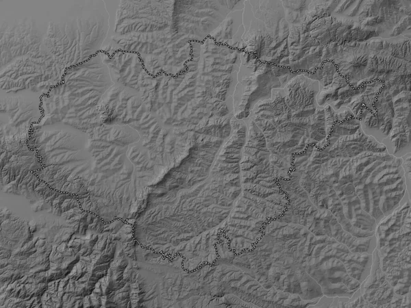 Salaj County Romania Grayscale Elevation Map Lakes Rivers — 图库照片