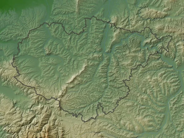 Salaj County Romania Colored Elevation Map Lakes Rivers —  Fotos de Stock