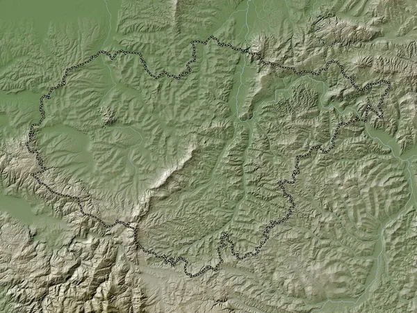 Salaj County Romania Elevation Map Colored Wiki Style Lakes Rivers — Fotografia de Stock