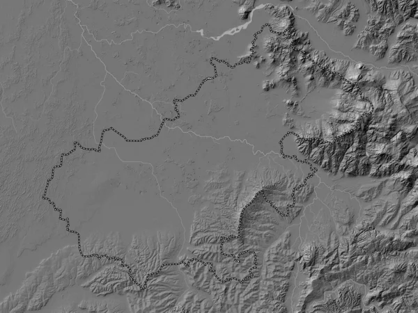 Satu Mare County Romania Bilevel Elevation Map Lakes Rivers — Fotografia de Stock