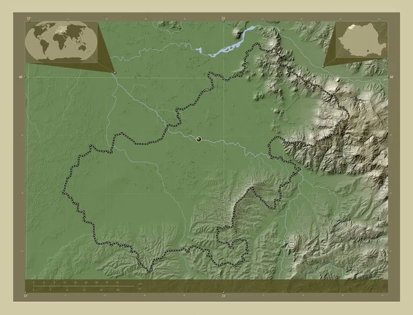 Satu Mare County Romania Elevation Map Colored Wiki Style Lakes — ストック写真