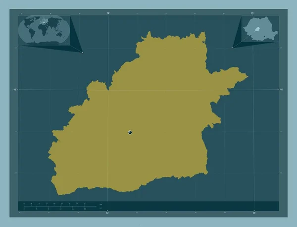 Sibiu County Romania Solid Color Shape Corner Auxiliary Location Maps — Stockfoto