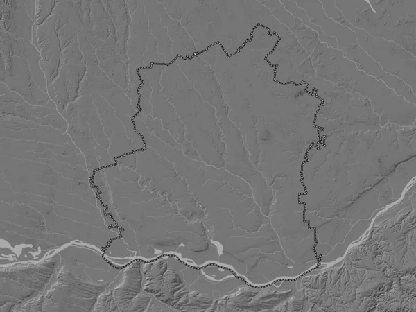 Teleorman County Romania Bilevel Elevation Map Lakes Rivers — Foto de Stock