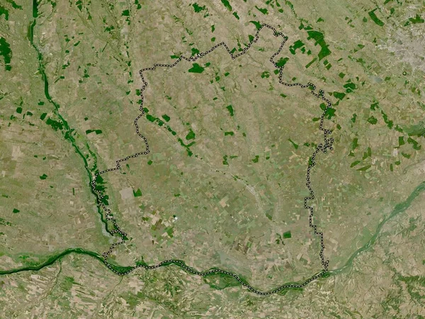 Teleorman County Romania Low Resolution Satellite Map — Zdjęcie stockowe