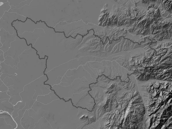 Timis County Romania Bilevel Elevation Map Lakes Rivers — ストック写真