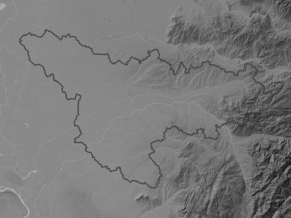 Timis County Romania Grayscale Elevation Map Lakes Rivers — Stok fotoğraf