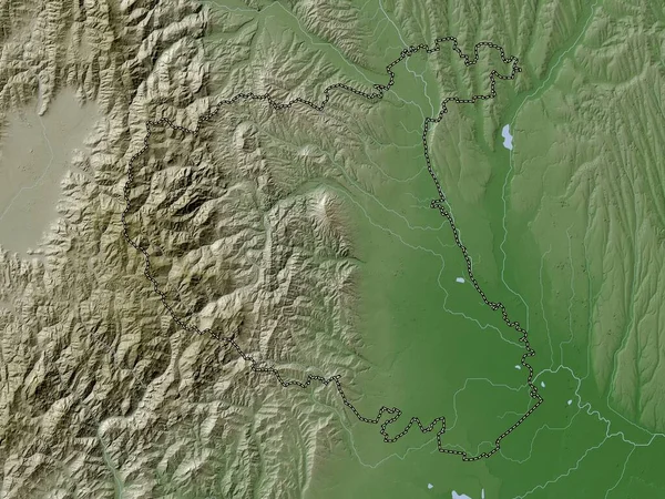 Vrancea County Romania Elevation Map Colored Wiki Style Lakes Rivers — ストック写真
