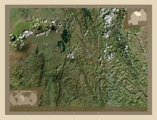 Амайяругуру Провінція Руанда Супутникова Карта Високої Роздільної Здатності Розташування Великих — стокове фото
