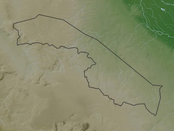 Hudud Ash Shamaliyah Region Saudi Arabia Elevation Map Colored Wiki — ストック写真