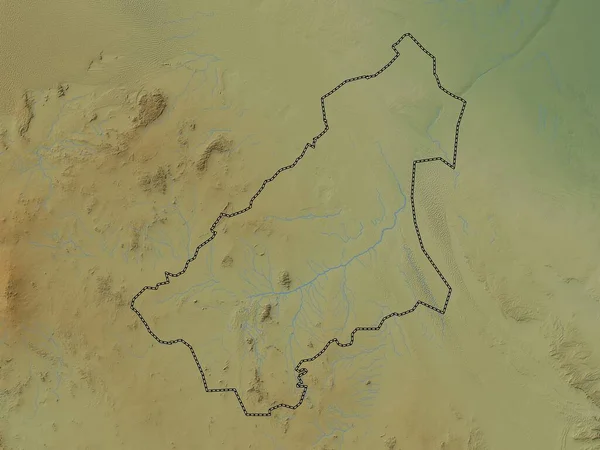 Qasim Region Saudi Arabia Colored Elevation Map Lakes Rivers — Stockfoto