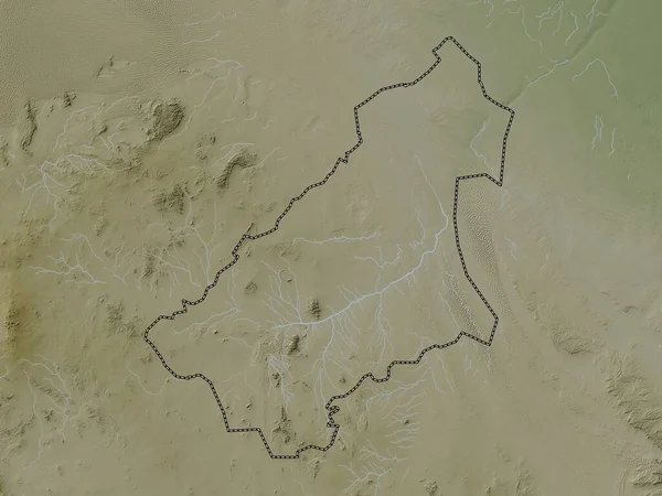 Qasim Region Saudi Arabia Elevation Map Colored Wiki Style Lakes — Stockfoto