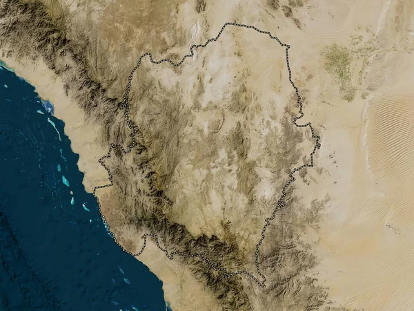 Asir Region Saudi Arabia Low Resolution Satellite Map — Stock Photo, Image