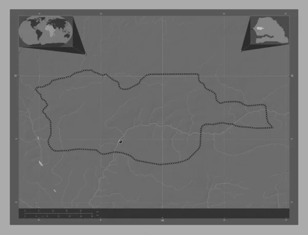 Diourbel Región Senegal Mapa Elevación Bilevel Con Lagos Ríos Mapas —  Fotos de Stock